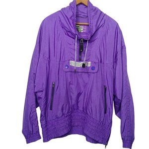 Vintage 90s Kaelin Ski L Windbreaker Jacket Purple 1/4 Zip Retro Hong Kong Retro